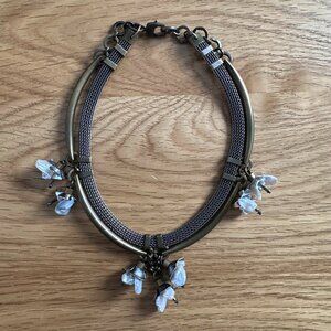 Stunning Pearl and Brass Handcrafted Michelle Ross Necklace